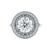 Round Diamond Halo Milgrain Engagement Ring
